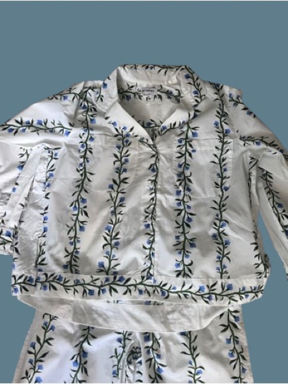 NWOT Emily Long Pajama Set Botanical Vine Size Large - Picture 9 of 11
